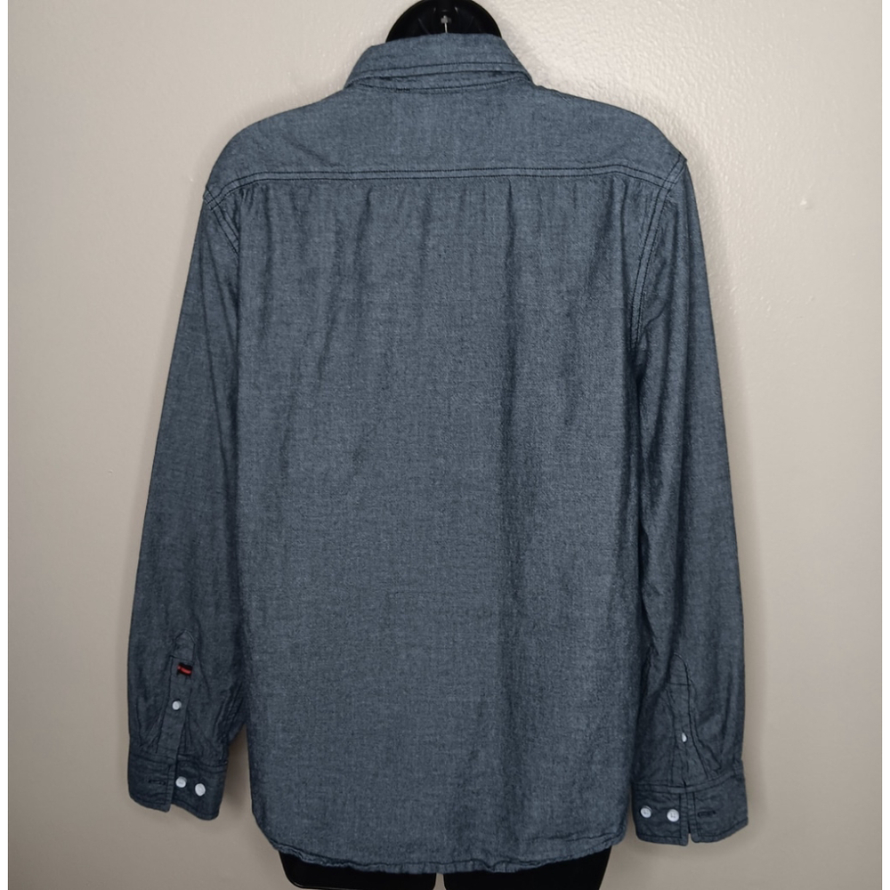 Adam Levine Women's Small Band Shirt Blouse Blue Cotton Button Up Maroon 5 - Picture 4 of 10